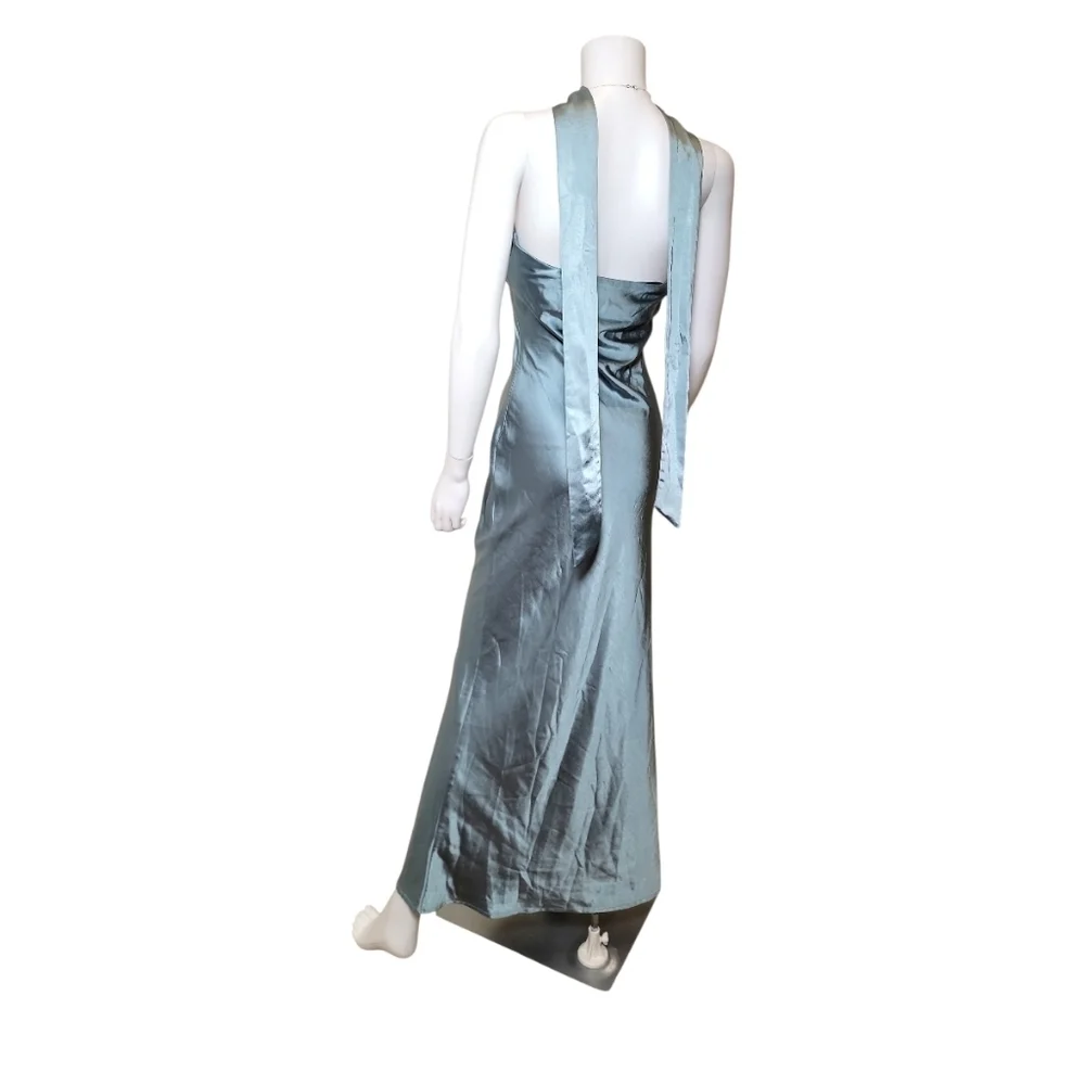 $110 SNDYS x REVOLVE Angelina Neck Tie Maxi Dress In Teal Size Medium